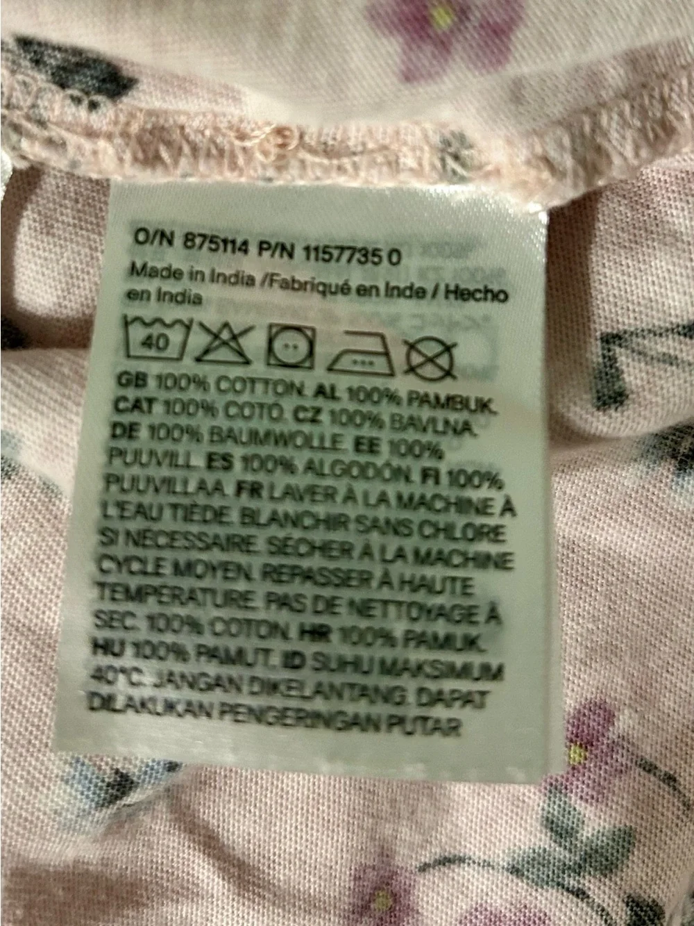 H&M Girls Light Pink Floral Sleeveless Casual Dress